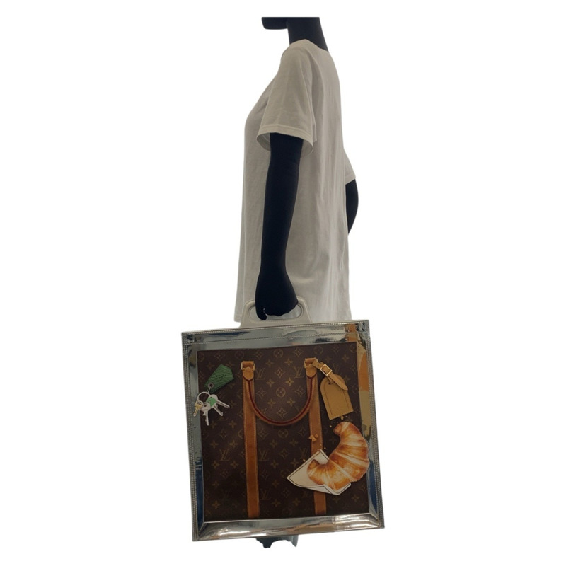 路易威登 (LOUIS VUITTON) Monogram Freezer Sac Plat 棕色銀色白色琺瑯皮革 M23151 手提包 單肩兩用 男女通用 A4 尺寸 女士-6