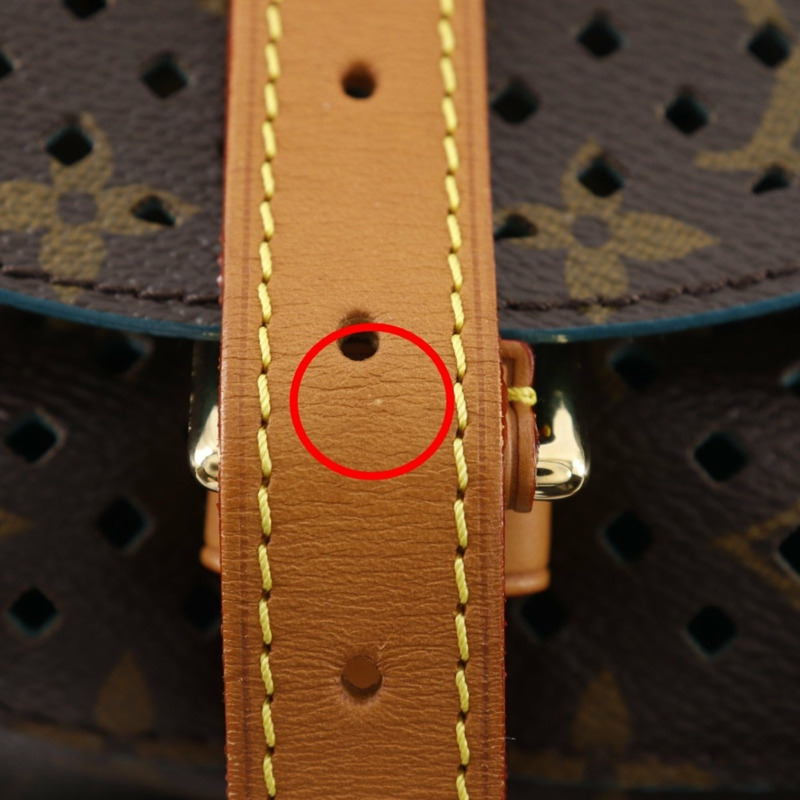 路易威登 Saumur PM 單肩包 M93998 Monogram Perfo Turquoise 2011 棕色 TJ4181 A5 皮帶扣 女士-9