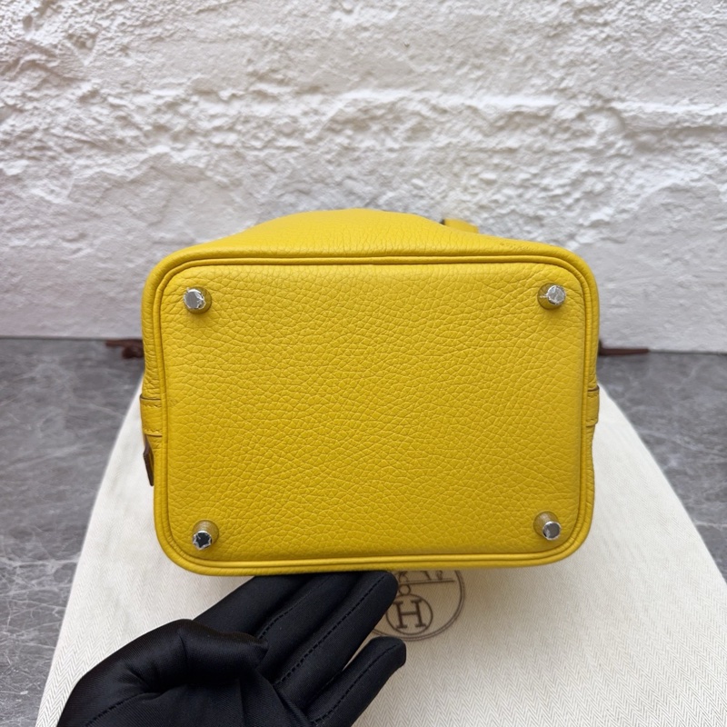 Hermes/愛馬仕picotin18菜籃子銀扣 陽光金色-4