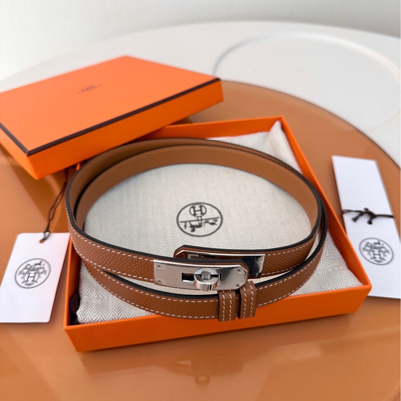 Hermes愛馬仕 Kelly18腰帶  經典金棕色-1