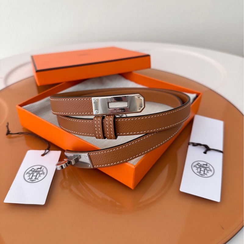 Hermes愛馬仕 Kelly18腰帶  經典金棕色-3