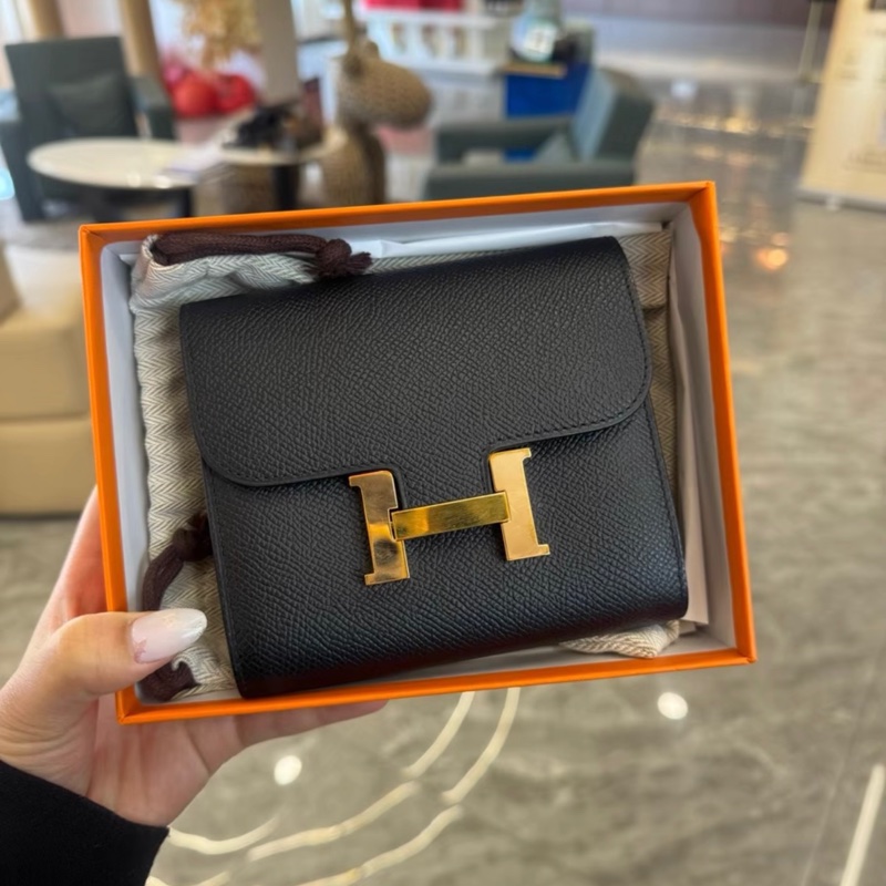 Hermes Constance Slim 康康短款錢包 黑金 經典款-0