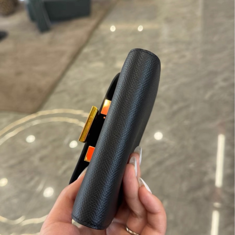 Hermes Constance Slim 康康短款錢包 黑金 經典款-4