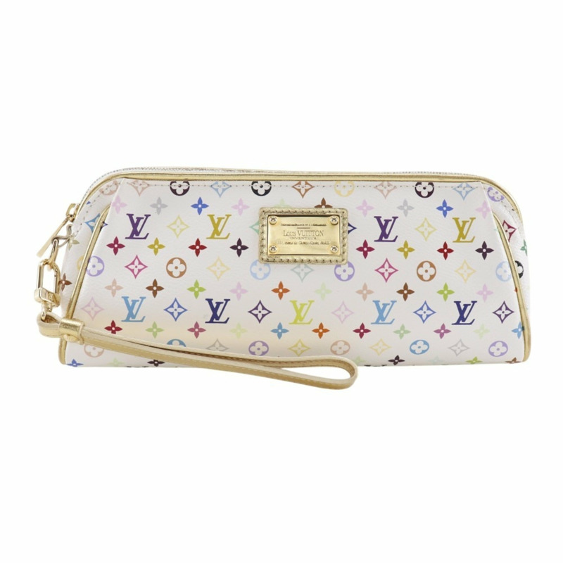 路易威登 Kate 手拿包配件包 M55212 Monogram Multicolor Blanc 2008 白色 CT1088 女士-0