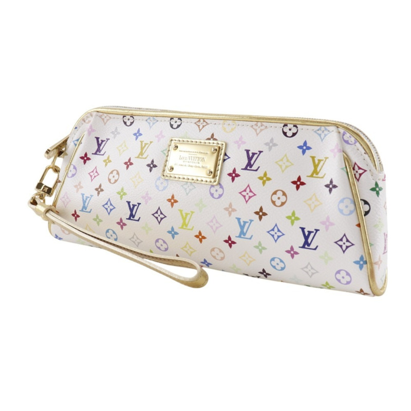 路易威登 Kate 手拿包配件包 M55212 Monogram Multicolor Blanc 2008 白色 CT1088 女士-1