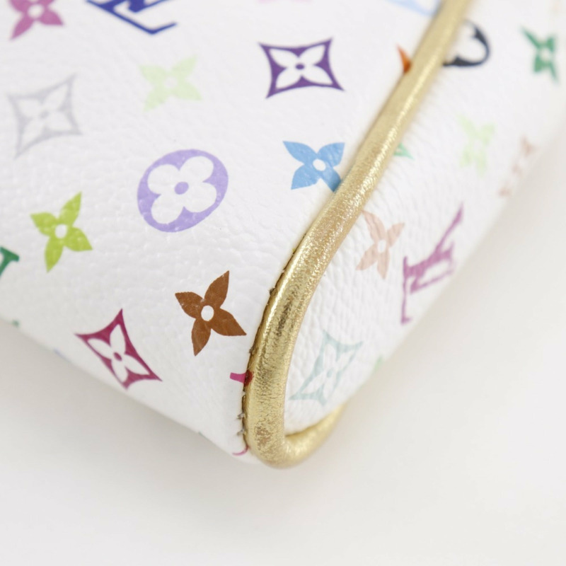 路易威登 Kate 手拿包配件包 M55212 Monogram Multicolor Blanc 2008 白色 CT1088 女士-3