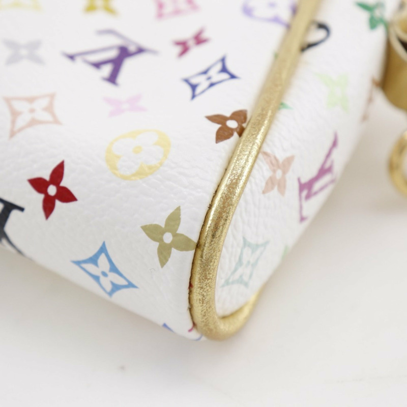 路易威登 Kate 手拿包配件包 M55212 Monogram Multicolor Blanc 2008 白色 CT1088 女士-6