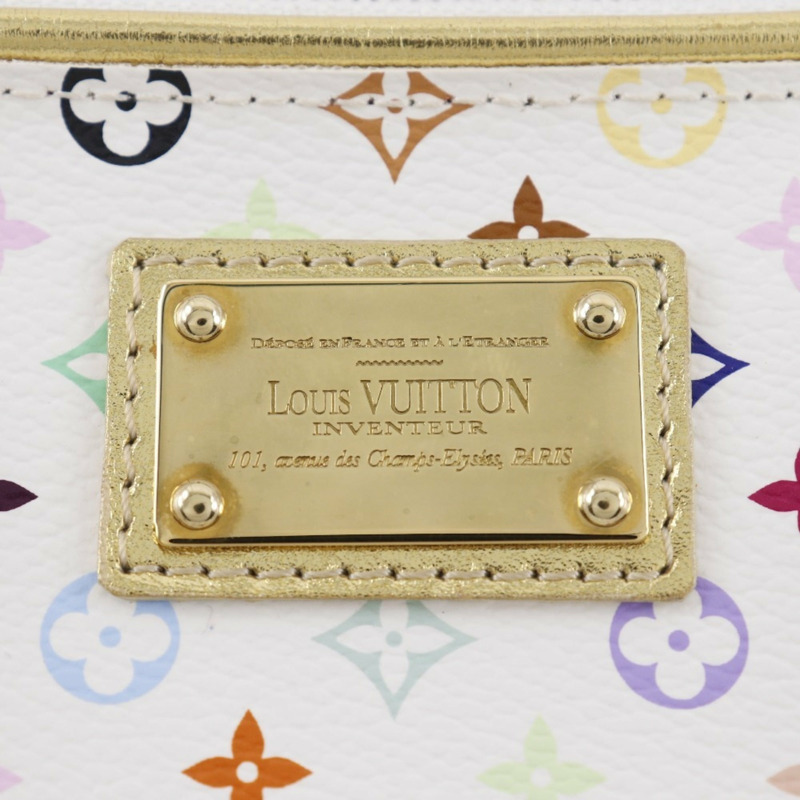 路易威登 Kate 手拿包配件包 M55212 Monogram Multicolor Blanc 2008 白色 CT1088 女士-9