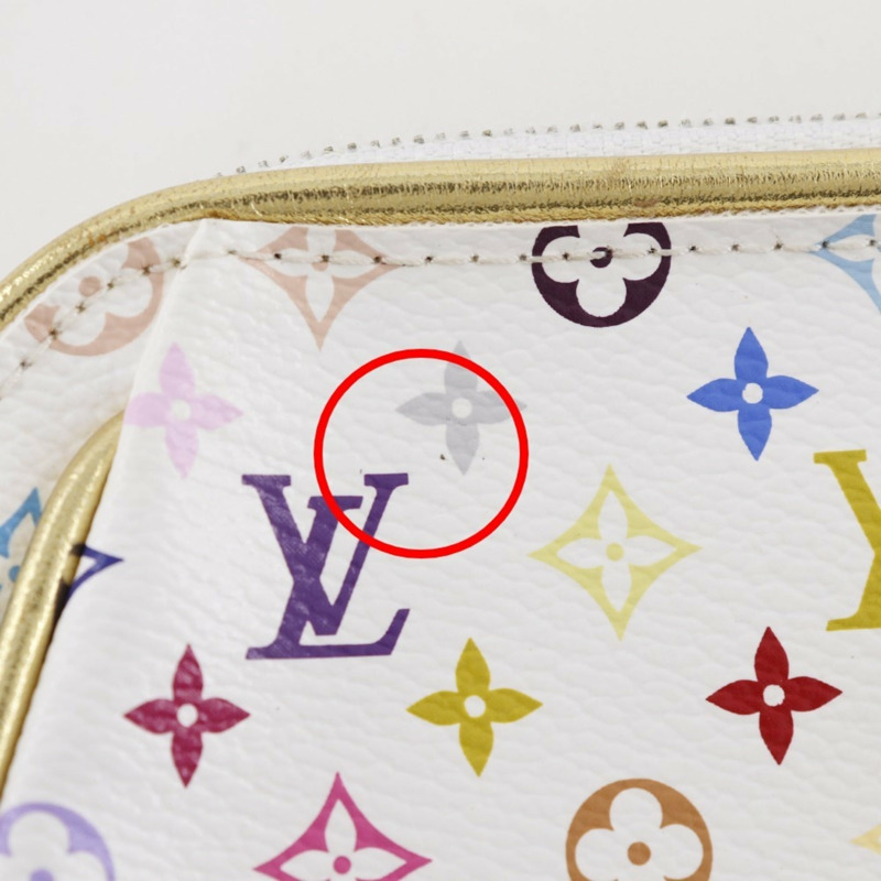 路易威登 Kate 手拿包配件包 M55212 Monogram Multicolor Blanc 2008 白色 CT1088 女士-10