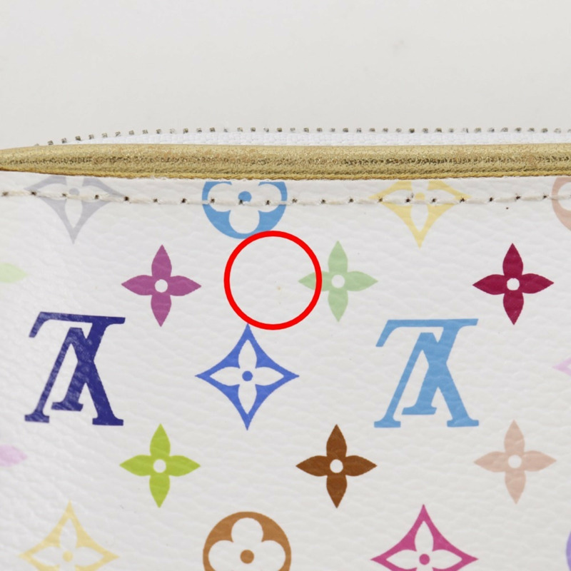 路易威登 Kate 手拿包配件包 M55212 Monogram Multicolor Blanc 2008 白色 CT1088 女士-11
