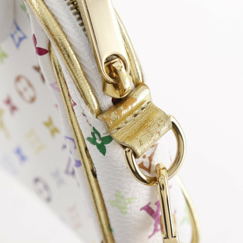 路易威登 Kate 手拿包配件包 M55212 Monogram Multicolor Blanc 2008 白色 CT1088 女士-12