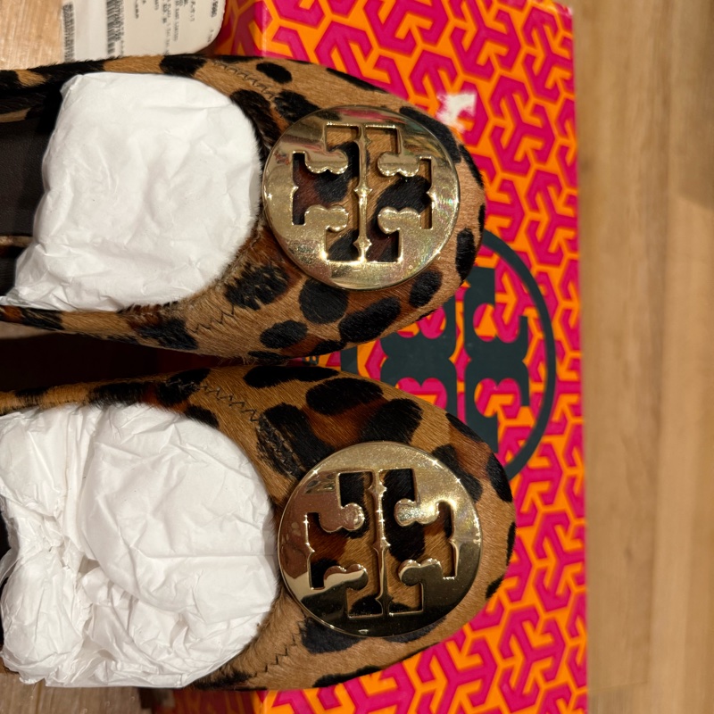 🐆ToryBurch-金牌豹紋毛毛平底鞋REVA-HAIRCALF LEATHER🩷-5