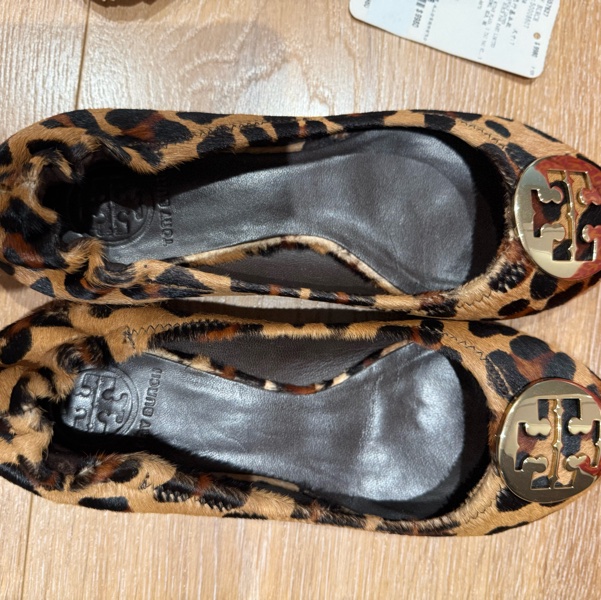 🐆ToryBurch-金牌豹紋毛毛平底鞋REVA-HAIRCALF LEATHER🩷-7