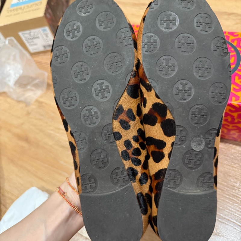 🐆ToryBurch-金牌豹紋毛毛平底鞋REVA-HAIRCALF LEATHER🩷-8