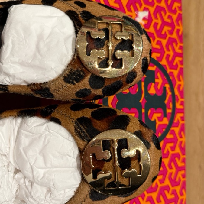 🐆ToryBurch-金牌豹紋毛毛平底鞋REVA-HAIRCALF LEATHER🩷-10