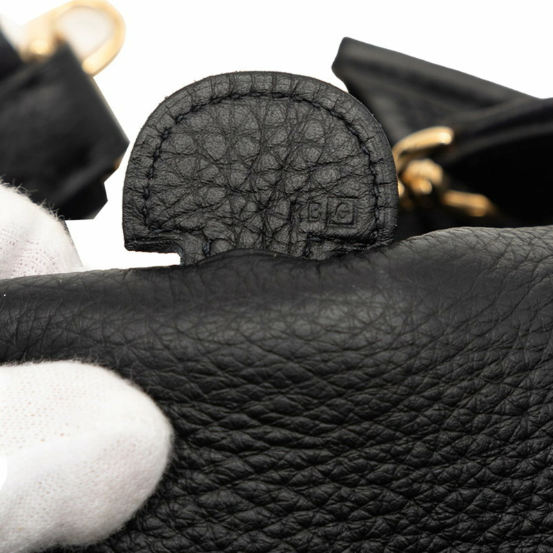 愛馬仕 Evelyne PM 斜背包 2003 黑色金色五金 Togo 皮革 女士款-5