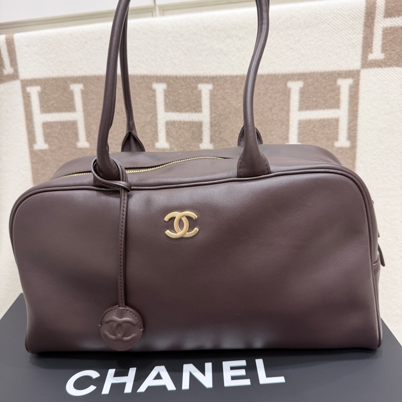 ❤️❤️香奈兒26P春夏包款 全網唯ㄧ 巧克力🍫色保齡球包-0