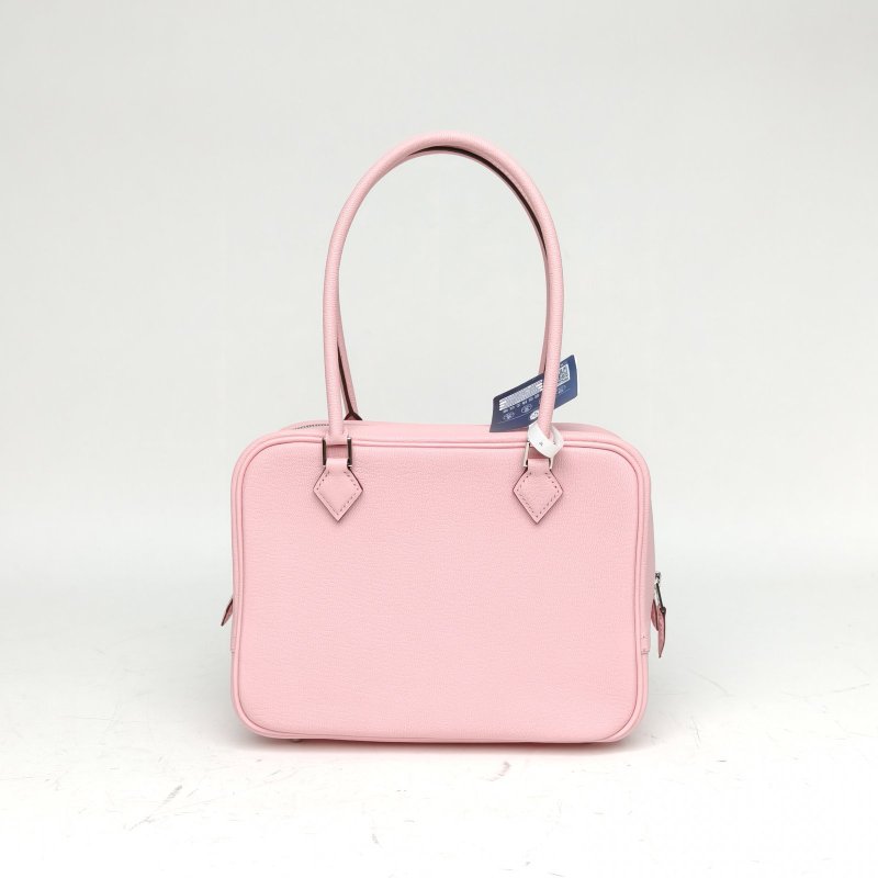 HERMES Plume迷你手提包21新櫻花粉山羊皮K2025銀扣肩背包-2