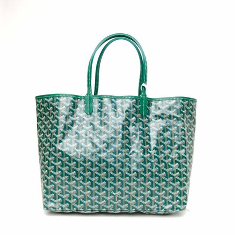 GOYARD SaintLouis購物袋子母包34中號綠色PVC銀扣肩背包