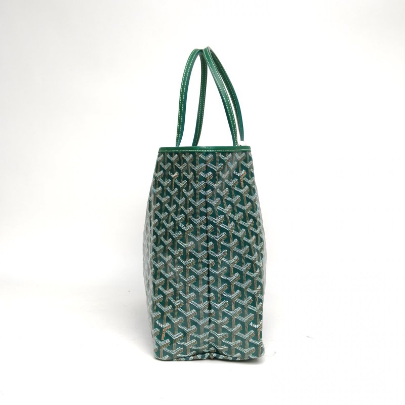 GOYARD SaintLouis購物袋子母包34中號綠色PVC銀扣肩背包-1