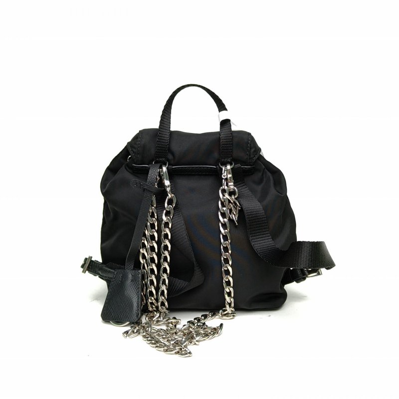 PRADA 黑色尼龍mini斜挎包肩背包-2