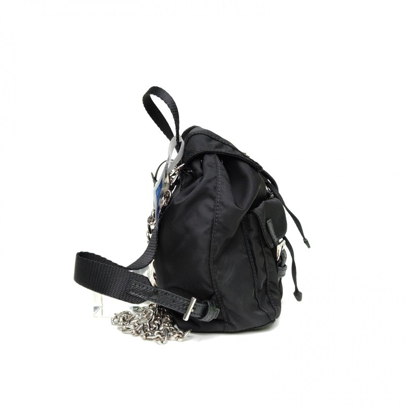 PRADA 黑色尼龍mini斜挎包肩背包-3