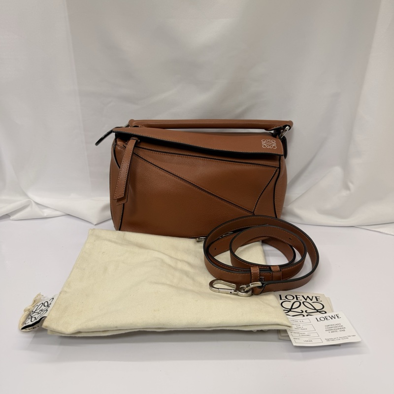 LOEWE  BAG PUZZLE EDGE SMALL BROWN-2