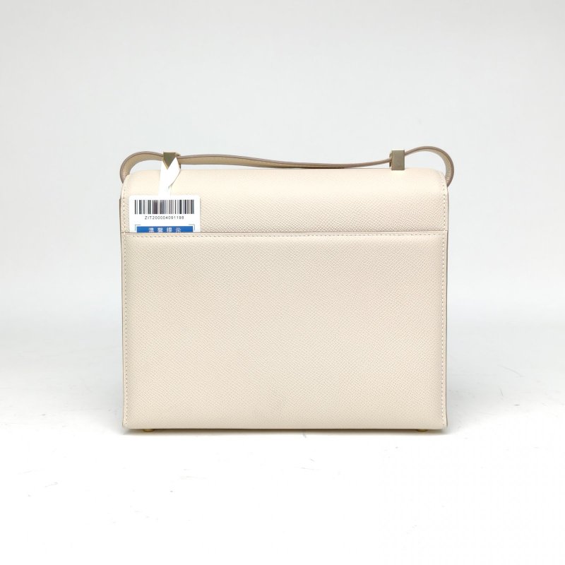 HERMES Verrou手槍包23奶昔白Epsom皮D刻金扣肩背包-2