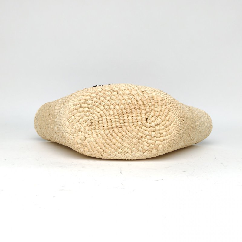 LOEWE 棕色草編AnagramBasket編織菜籃子包肩背包-4