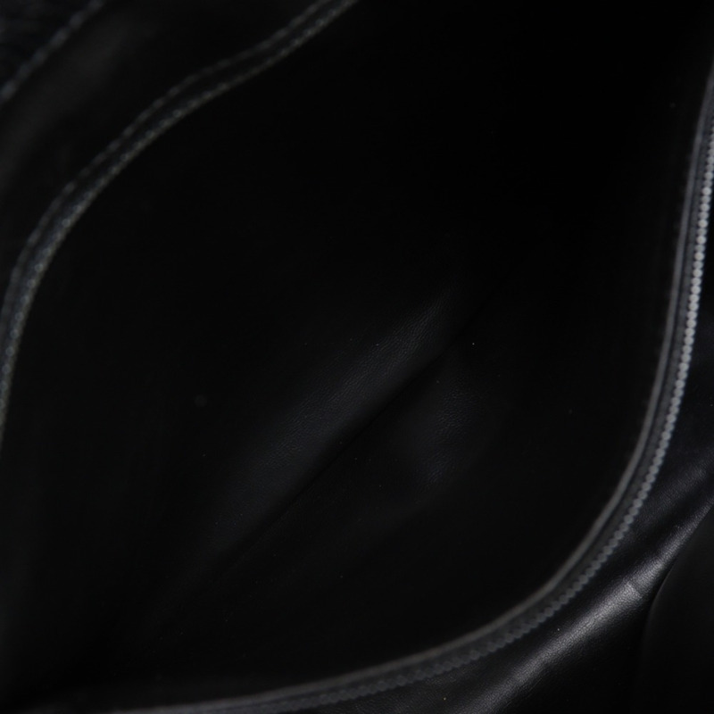 香奈兒鏈條手提包，Coco Mark 標誌，魚子醬紋皮革，黑色，女士-6