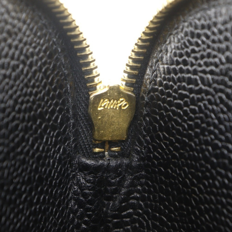 香奈兒鏈條手提包，Coco Mark 標誌，魚子醬紋皮革，黑色，女士-8