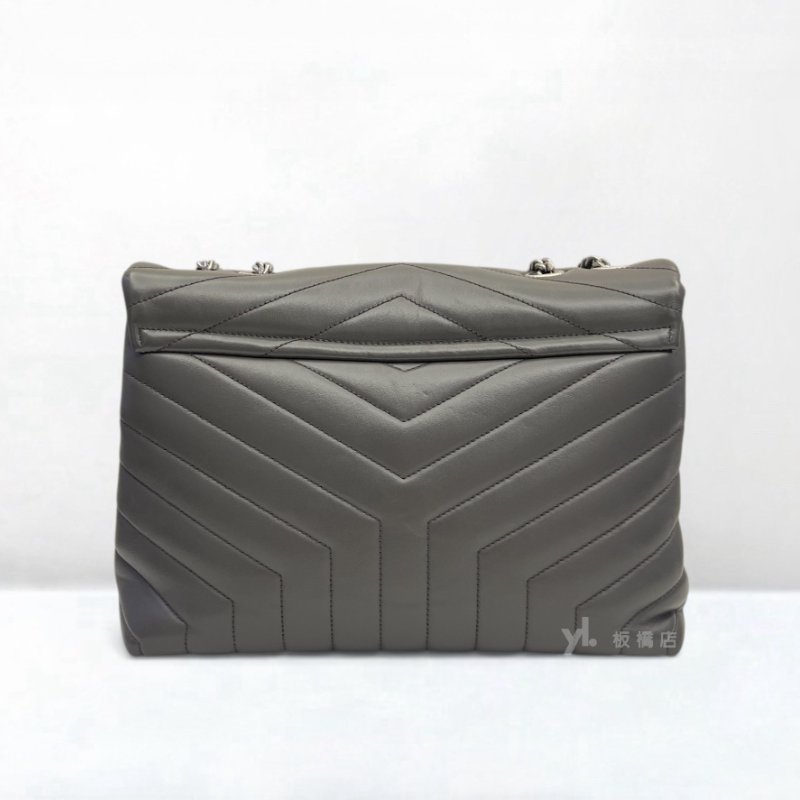 S5398-YSL 大號灰色牛皮LOULOU鍊條包-3