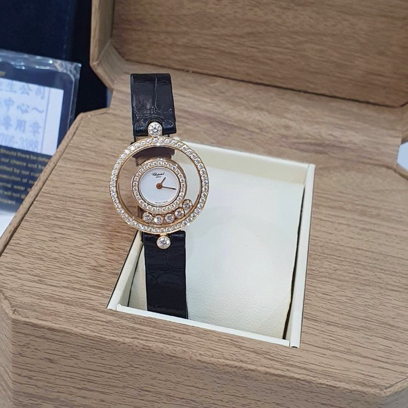 【大眾名錶】Chopard蕭邦29/3957 Happy Diamonds快樂鑽系列 原廠雙鑽圈 大眾名錶B1265-1