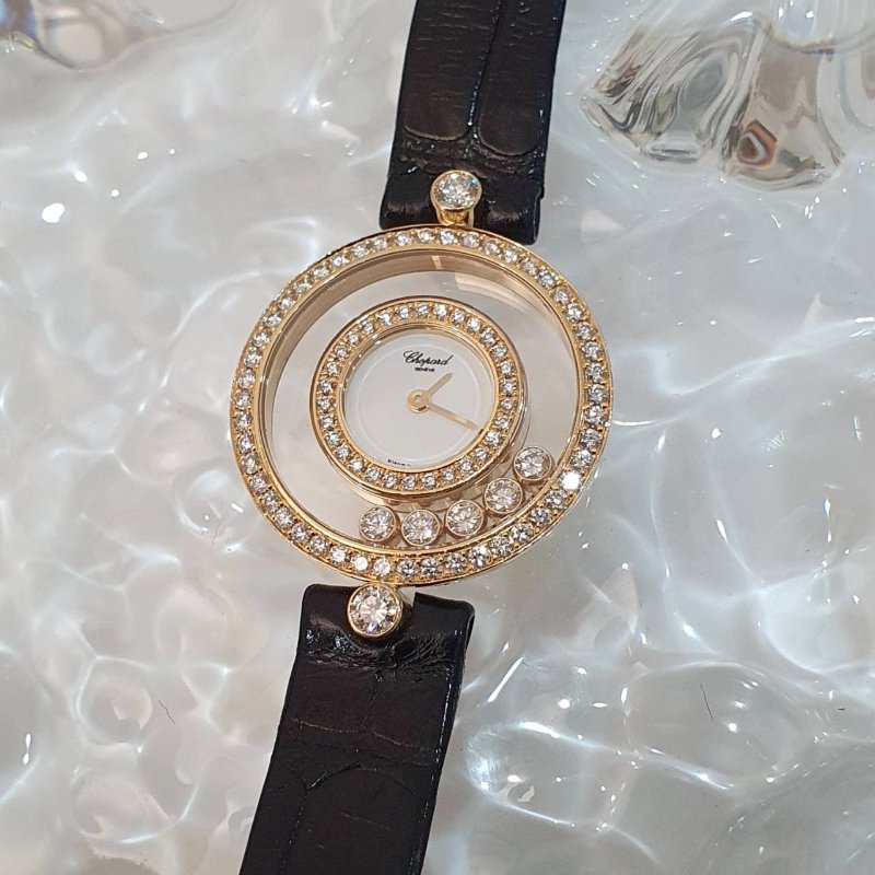 【大眾名錶】Chopard蕭邦29/3957 Happy Diamonds快樂鑽系列 原廠雙鑽圈 大眾名錶B1265-7