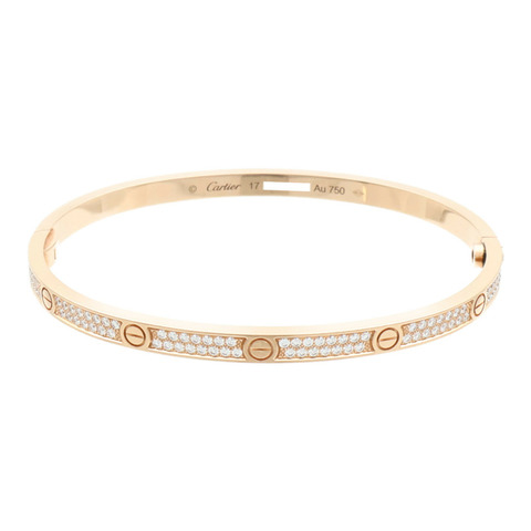 CARTIER 18K玫瑰金Love Bracelet Full Diamond鑽石手鐲Cartier#17