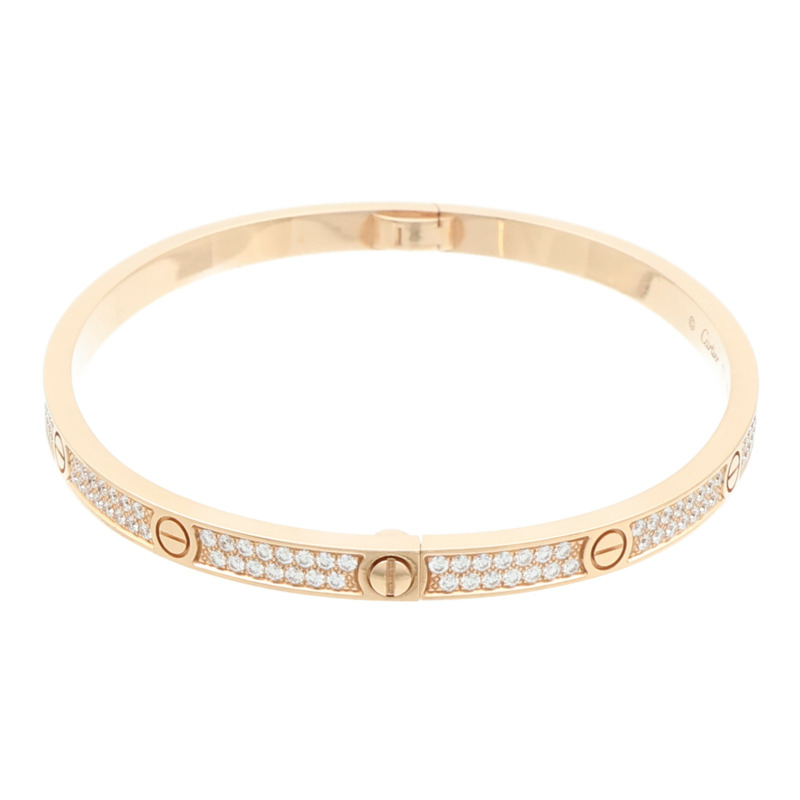 CARTIER 18K玫瑰金Love Bracelet Full Diamond鑽石手鐲Cartier#17-1