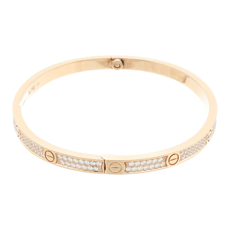 CARTIER 18K玫瑰金Love Bracelet Full Diamond鑽石手鐲Cartier#17-2