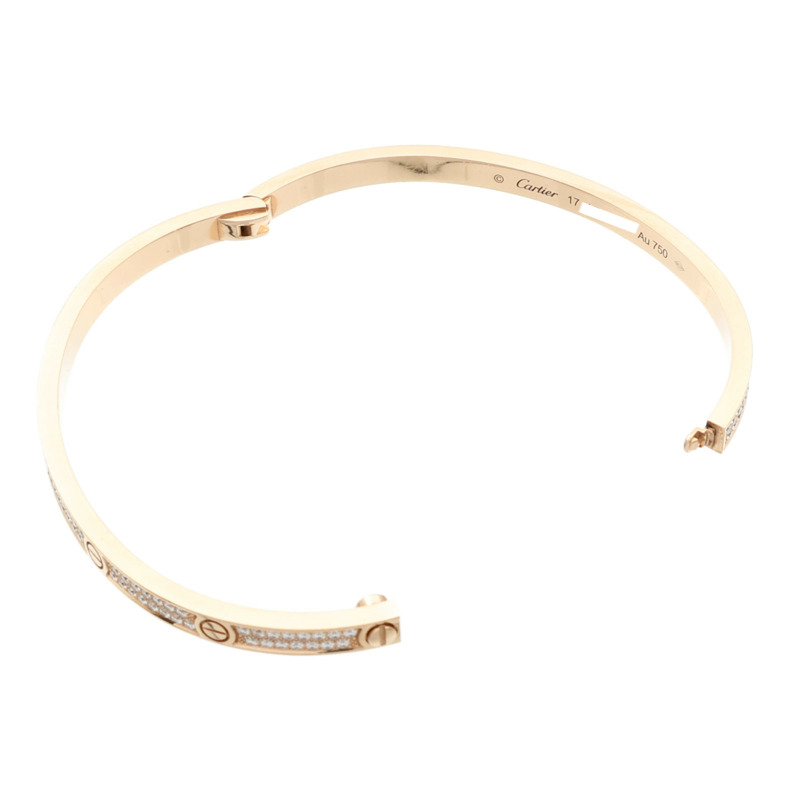 CARTIER 18K玫瑰金Love Bracelet Full Diamond鑽石手鐲Cartier#17-7