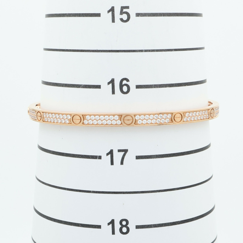 CARTIER 18K玫瑰金Love Bracelet Full Diamond鑽石手鐲Cartier#17-9