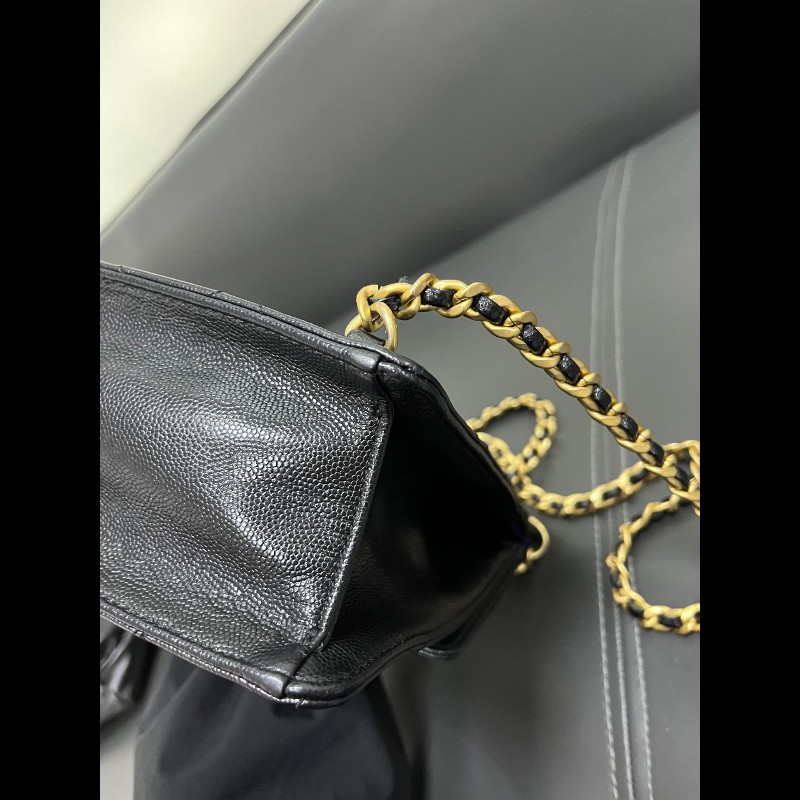 Chanel 23k ado backpack 
黑金荔枝皮-12