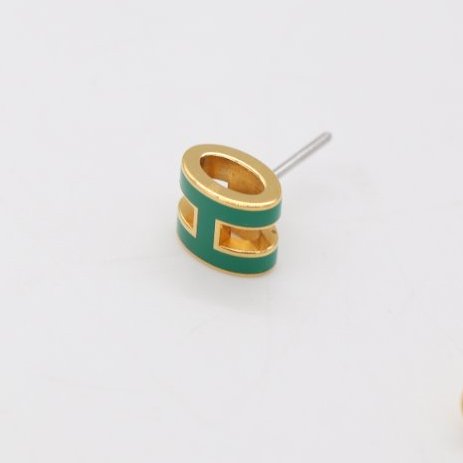 Hermès 愛馬仕 Pop H Mini 竹子綠 金色 耳環-5