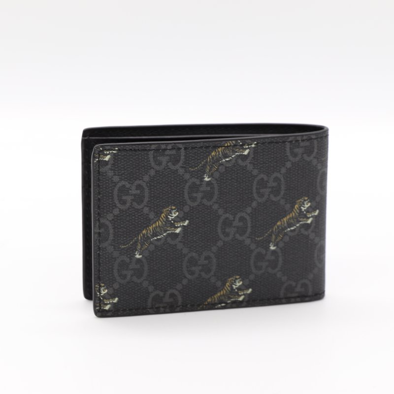（超級新♥️可送禮）Gucci 古馳 黑花 老虎印花 短夾 （鈔票+卡片位）-2