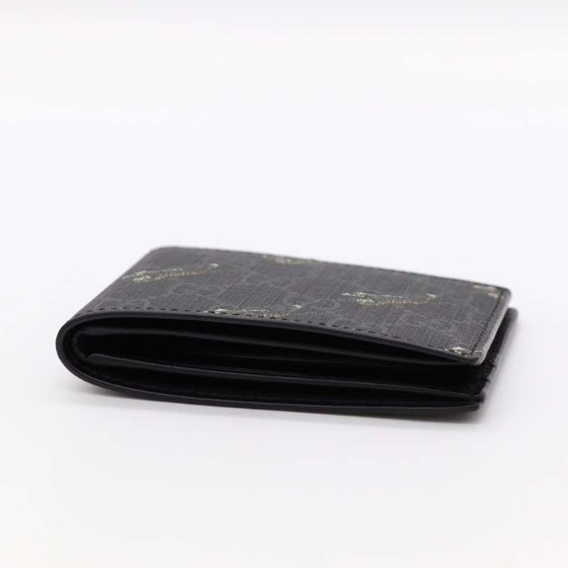 （超級新♥️可送禮）Gucci 古馳 黑花 老虎印花 短夾 （鈔票+卡片位）-3