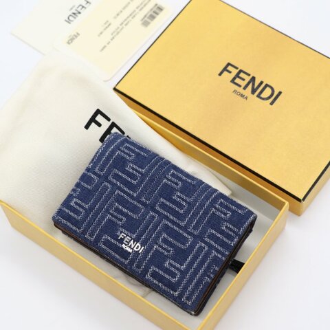 （超級新♥️可送禮）Fendi 芬迪 丹寧布 FF 花紋 卡包 短卡包
