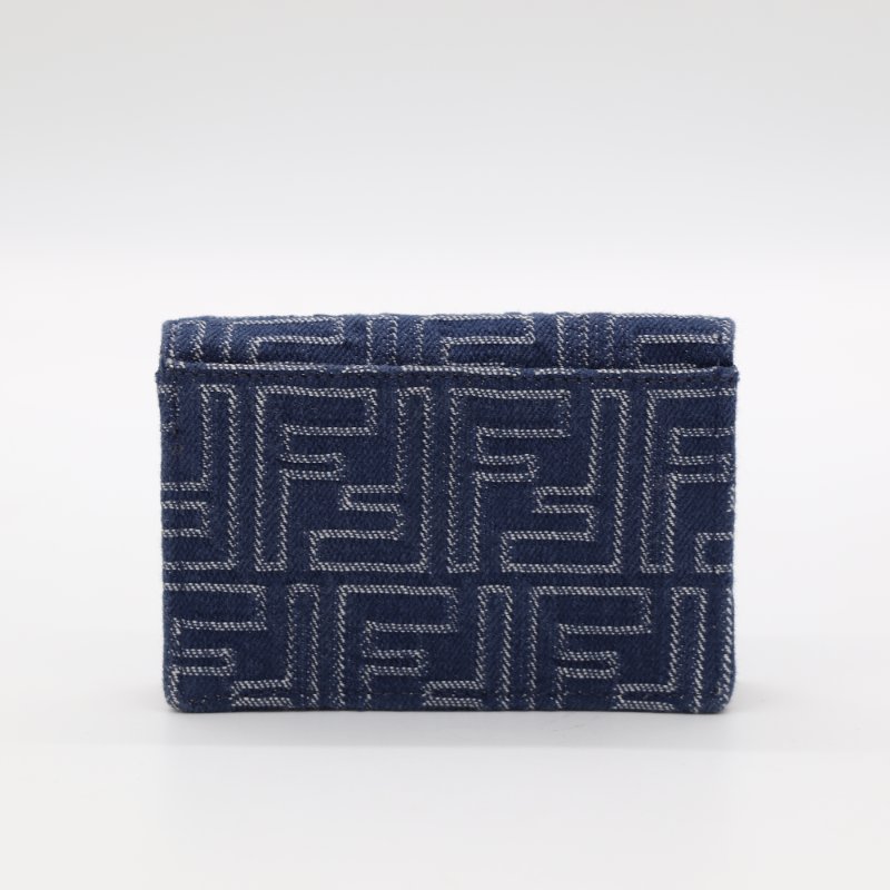 （超級新♥️可送禮）Fendi 芬迪 丹寧布 FF 花紋 卡包 短卡包-5