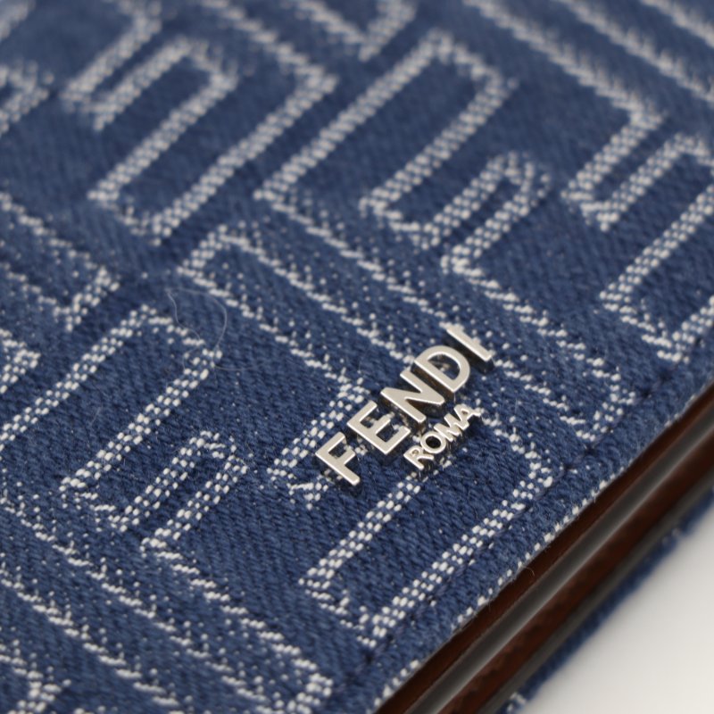 （超級新♥️可送禮）Fendi 芬迪 丹寧布 FF 花紋 卡包 短卡包-8