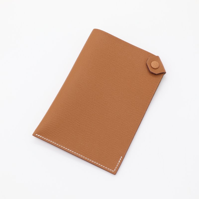 Hermès 愛馬仕 金棕色 Epsom 牛皮 護照夾 護照包 W 刻-1