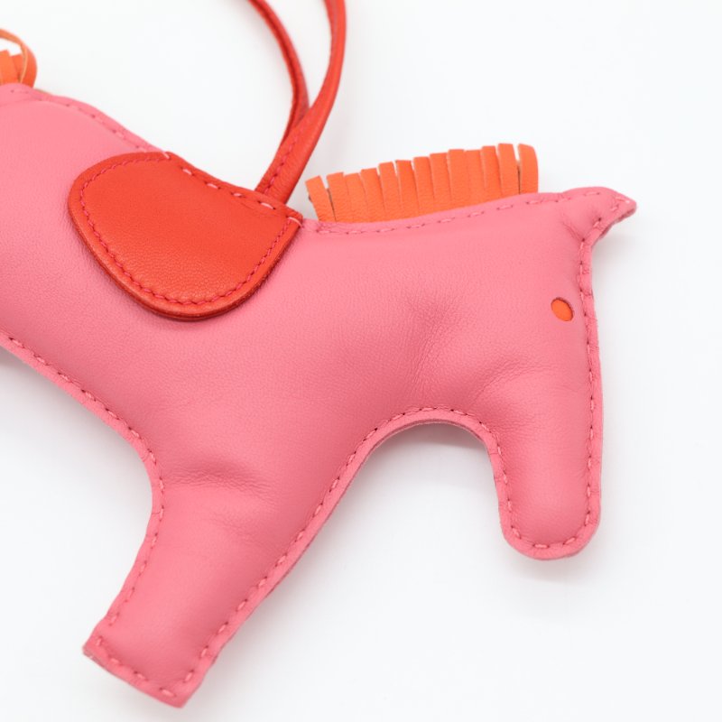 Hermès 愛馬仕 Rodeo MM 小馬 粉色 Agneau 阿格諾 吊飾-1