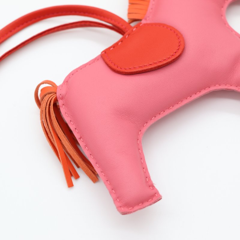 Hermès 愛馬仕 Rodeo MM 小馬 粉色 Agneau 阿格諾 吊飾-2