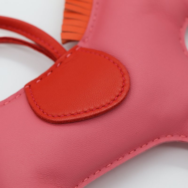 Hermès 愛馬仕 Rodeo MM 小馬 粉色 Agneau 阿格諾 吊飾-3